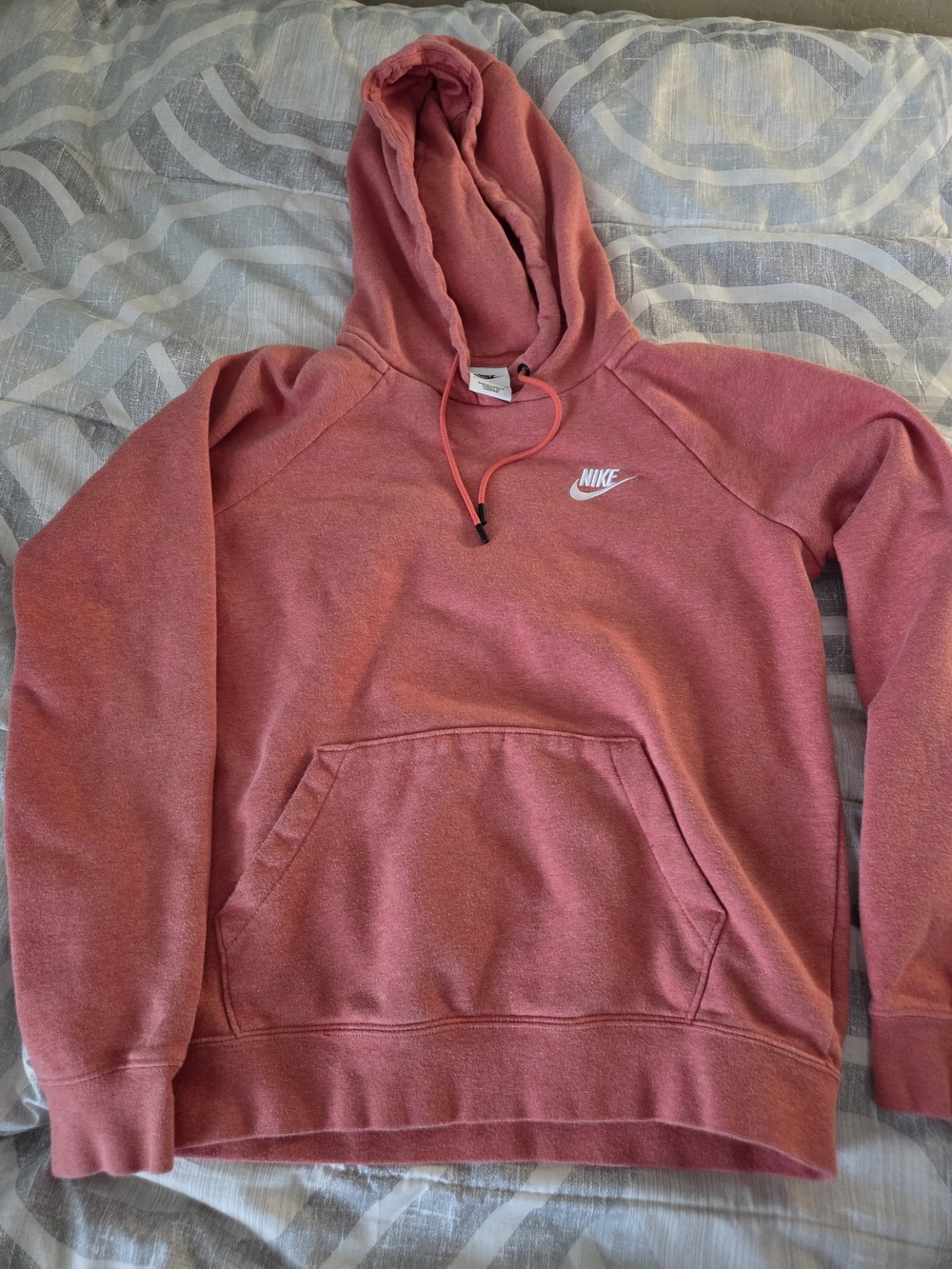Nike Coral Pink Pullover Hoodie with Black Swoosh Tag